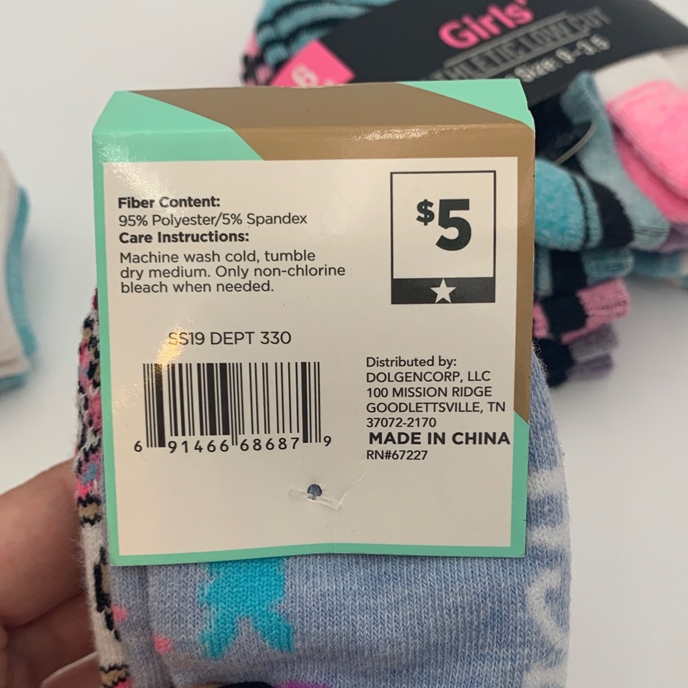 Girls' Athletic Low-Cut Socks - 6 Pack X 3 = 18 pairs - Picture 8 of 13
